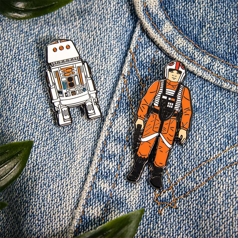 Pin Kings Star Wars Enamel Pin Badge Set 1.9 – Luke Skywalker: X Wing Pilot and R5 D4